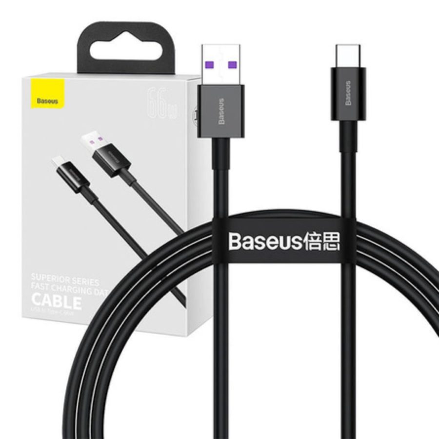 Baseus Καλωδιο USB σε Type-C Superior Series, 66W, 1m (Μαύρο) (Δεν ειναι συμβατο με Iphone 15)