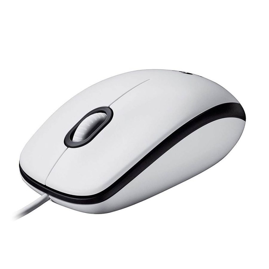 Logitech M100 Optical Mouse (White, Wired) (910-005004)