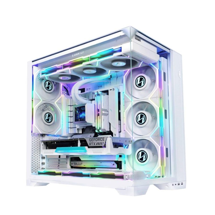 Lian Li O11 Vision Compact White – White EATX(under 280mm)/ATX 2 top panels 360AIO Tower PC Case