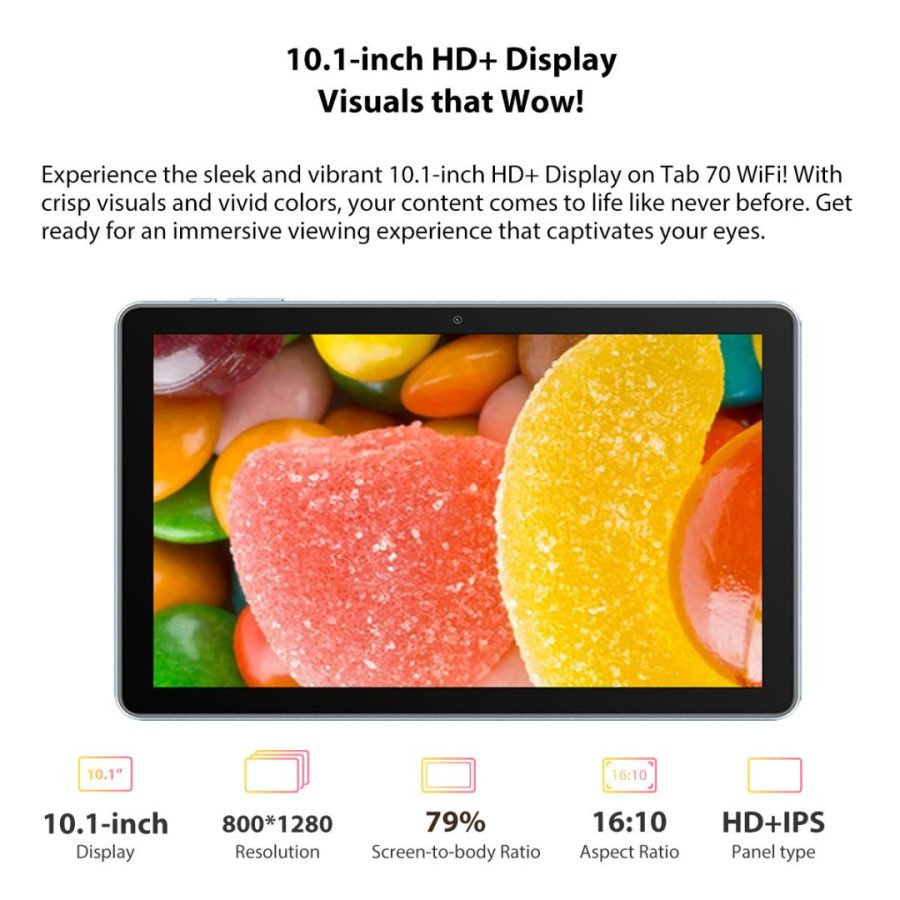 BlackView Tablet Tab 70 10.1" με WiFi (4GB/64GB) Space Grey (Δώρο Θήκη και Τζαμι Οθόνης)