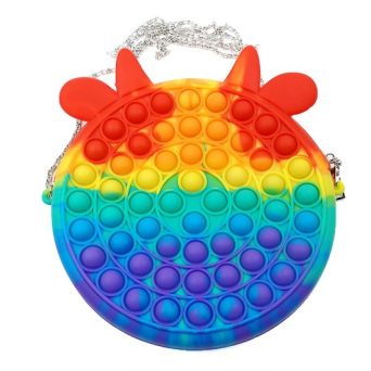 Τσαντα Popit 18cm Πολυχρωμη με Λουρακι