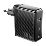 Essager Φορτιστης Wall charger, Essager GaN, USB-A, USB-C 100W (black)