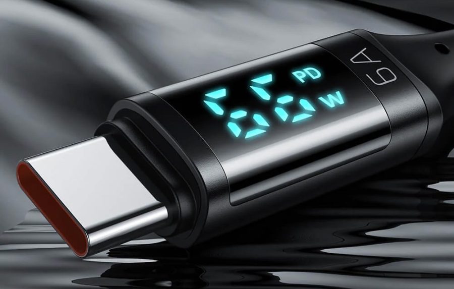 Cable USB to USB-C Mcdodo CA-1080 with display , 66W, 6A, 1.2m (black)