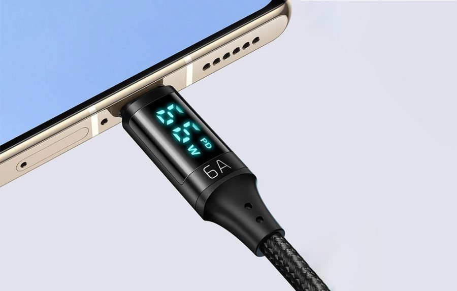 Cable USB to USB-C Mcdodo CA-1080 with display , 66W, 6A, 1.2m (black)