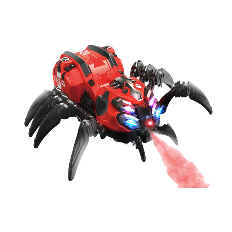 Spider Ηλεκτρονική Τηλεκατευθυνόμενο Αραχνη με Τηλεχειριστηριο με Καπνο και Ηχο Κόκκινο 25cm