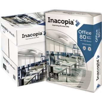 Inacopia Office Χαρτί Εκτύπωσης A4 80gr/m² Κιβώτιο (5 Δεσμ. 500 φύλλα)