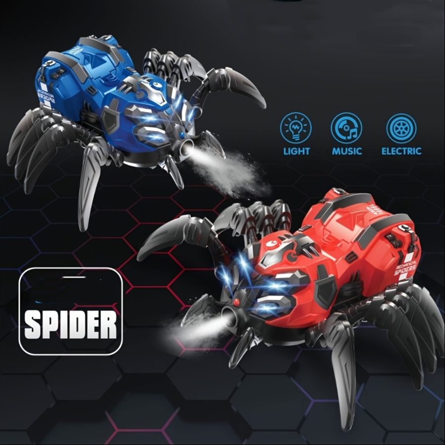 Spider Ηλεκτρονική Τηλεκατευθυνόμενο Αραχνη με Τηλεχειριστηριο με Καπνο και Ηχο Κόκκινο 25cm