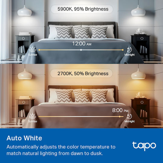 TPLink Smart WiFi Light Bulb, Multicolor LED 8.6W για Ντουί E27 RGBW 1055lm (TAPO L535E)