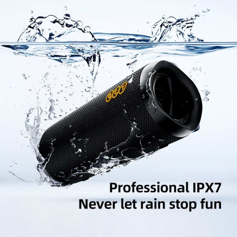 QCY Ηχειο SP7 Black – Portable Bluetooth Speaker w Stereo Sound 40W, Mic for Calls, RGB Light Show