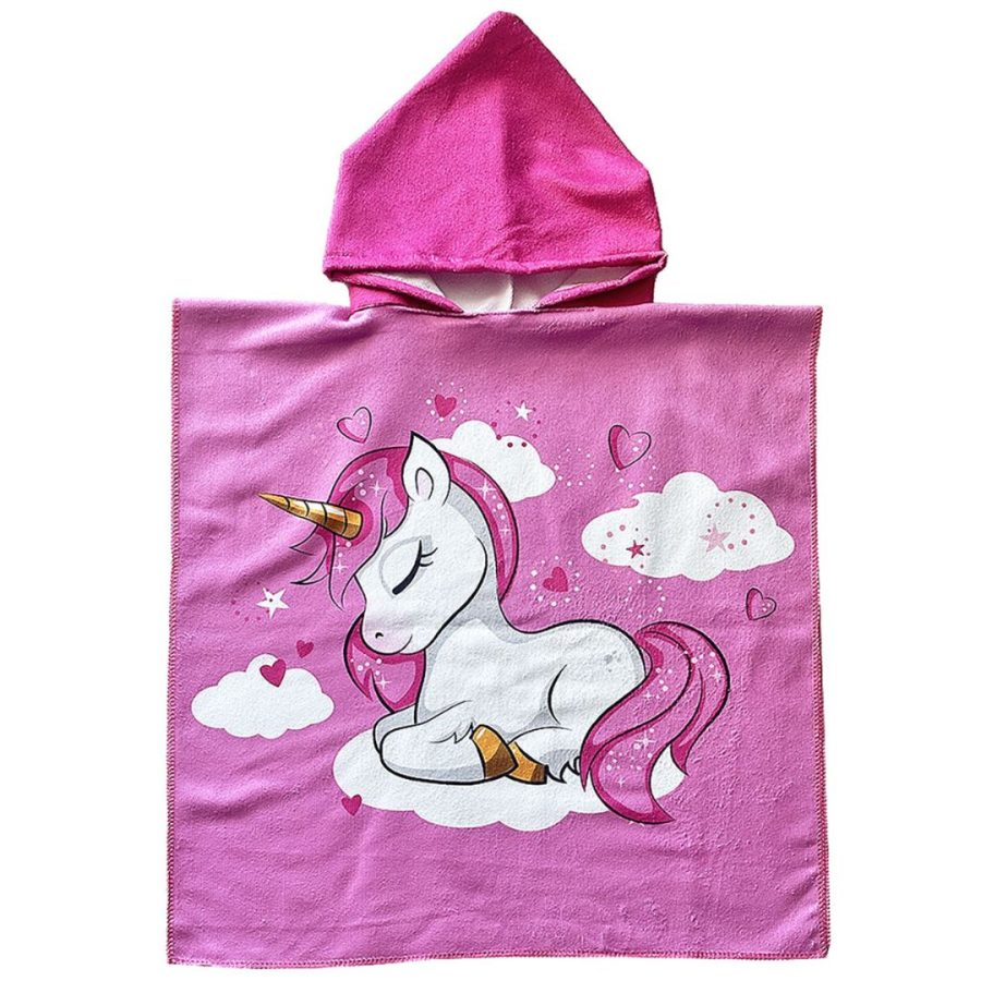 SummerTiempo Πόντσο Παιδικό Θαλάσσης Microfiber Μονόκερος 60x120cm (42-2941)