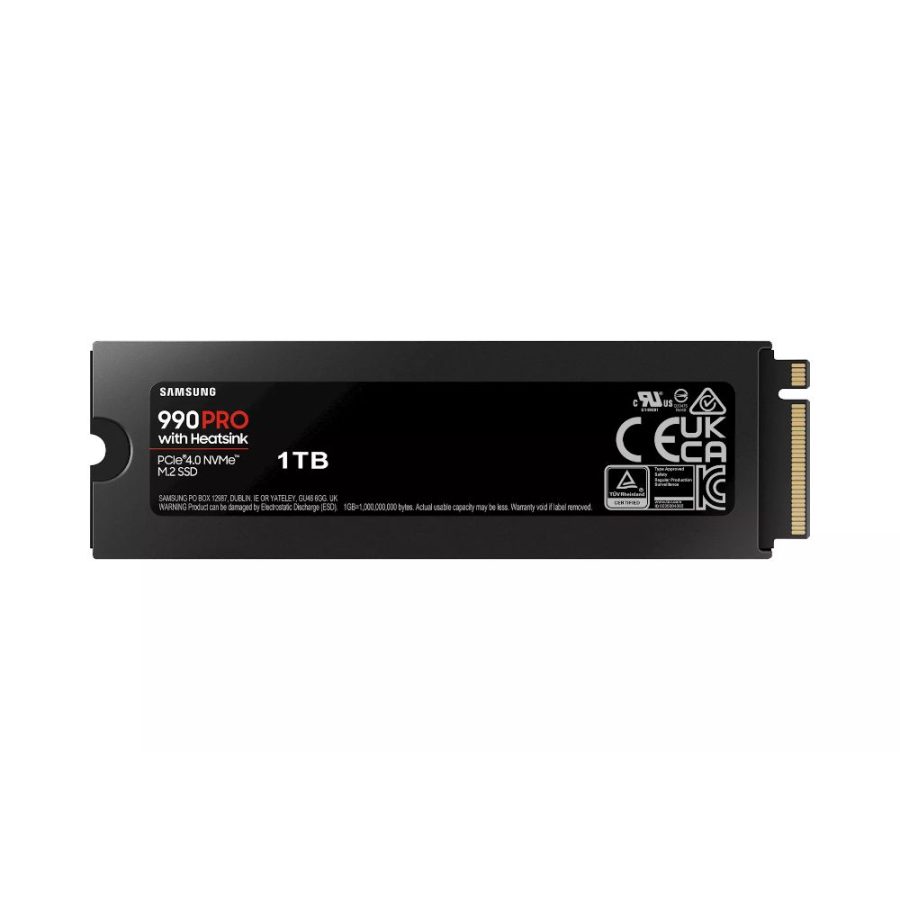Samsung SSD 990 PRO 1TB PCIe 4.0 (NVMe) R7450/W6900 MB/s w/ Heatsink (MZ-V9P1T0CW)