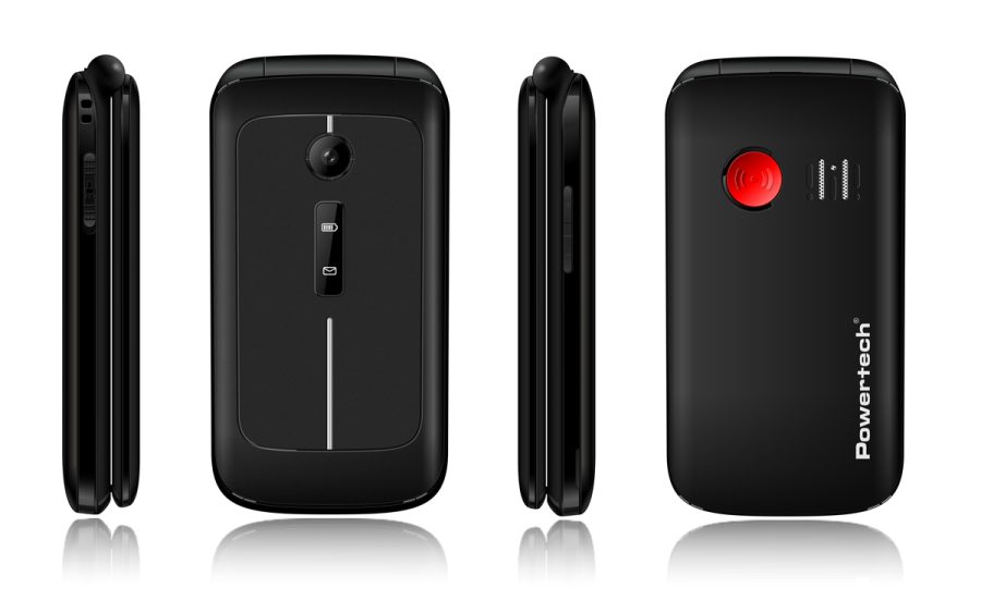 POWERTECH κινητό τηλέφωνο Sentry 2.8, 2.8", dual SIM, πλήκτρο SOS, μαύρο PTM-40