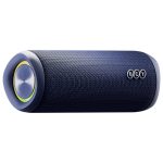 QCY SP7 Blue – Portable Bluetooth Speaker w Stereo Sound 40W, Mic for Calls, RGB Light Show