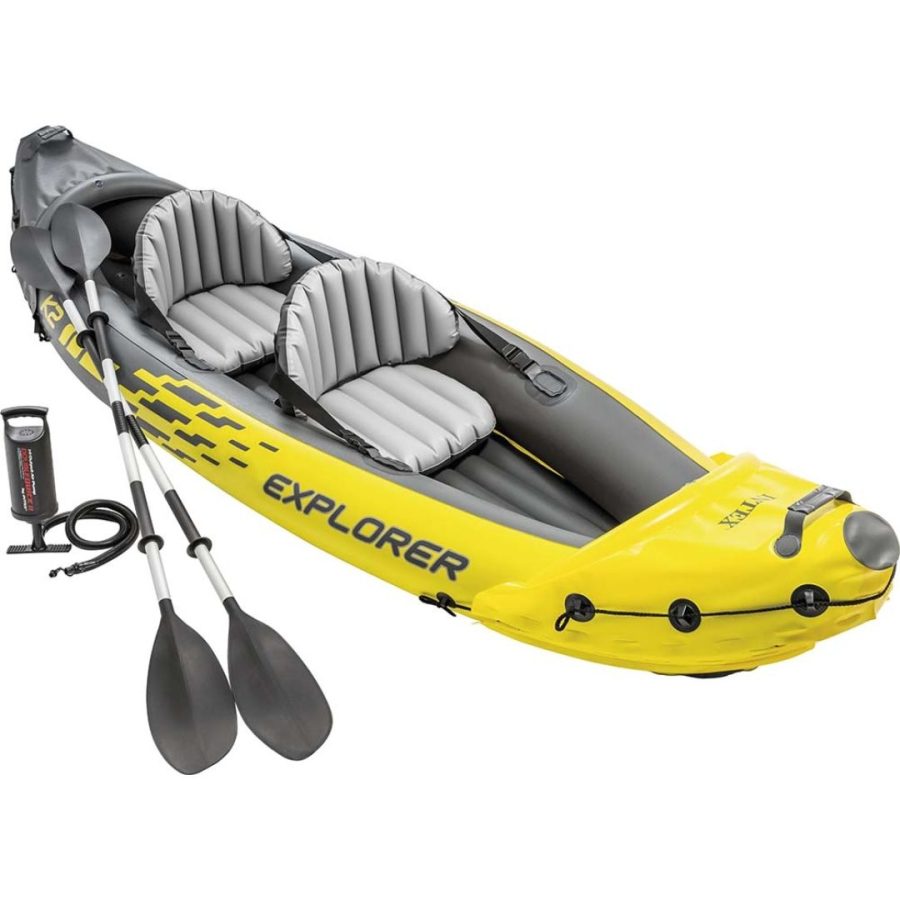 INTEX Φουσκωτό Kayak 2 ατόμων Explorer K2 Kayak Κίτρινο-Γκρι