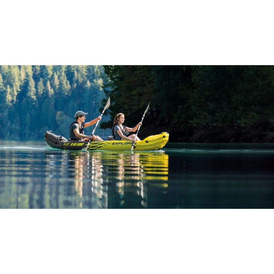 INTEX Φουσκωτό Kayak 2 ατόμων Explorer K2 Kayak Κίτρινο-Γκρι