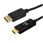 POWERTECH καλώδιο DisplayPort σε HDMI CAB-H183, 4K/30Hz, 21.6 Gbps, 1.5m, μαύρο