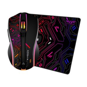 ARMAGGEDDON 2.4G WIRELESS GAMING MOUSE RGB 10000 CPI MIKOYAN FOXBAT-III CYBERPUNK BLACK+ MousePad