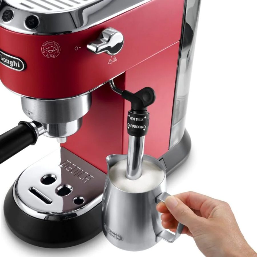 Delonghi Dedica Pump Αυτόματη Μηχανή Espresso 1300W Πίεσης 15bar Κόκκινη (EC 685.R)