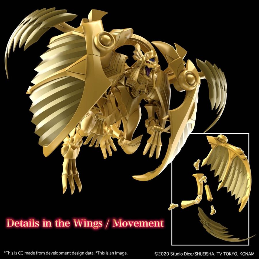 Bandai Model Kit Yu-Gi-Oh! Amplified Winged dragon of Ra Figure-rise stand. - Model Kit