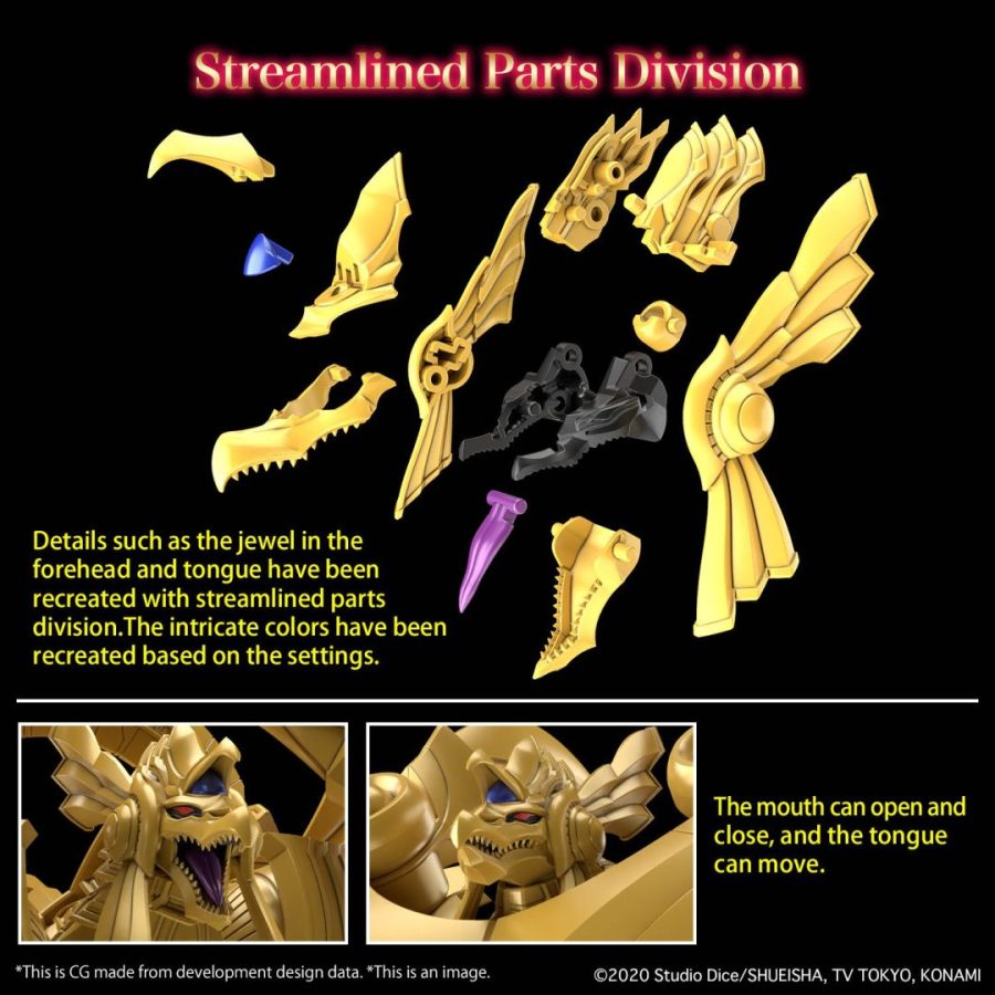 Bandai Model Kit Yu-Gi-Oh! Amplified Winged dragon of Ra Figure-rise stand. - Model Kit