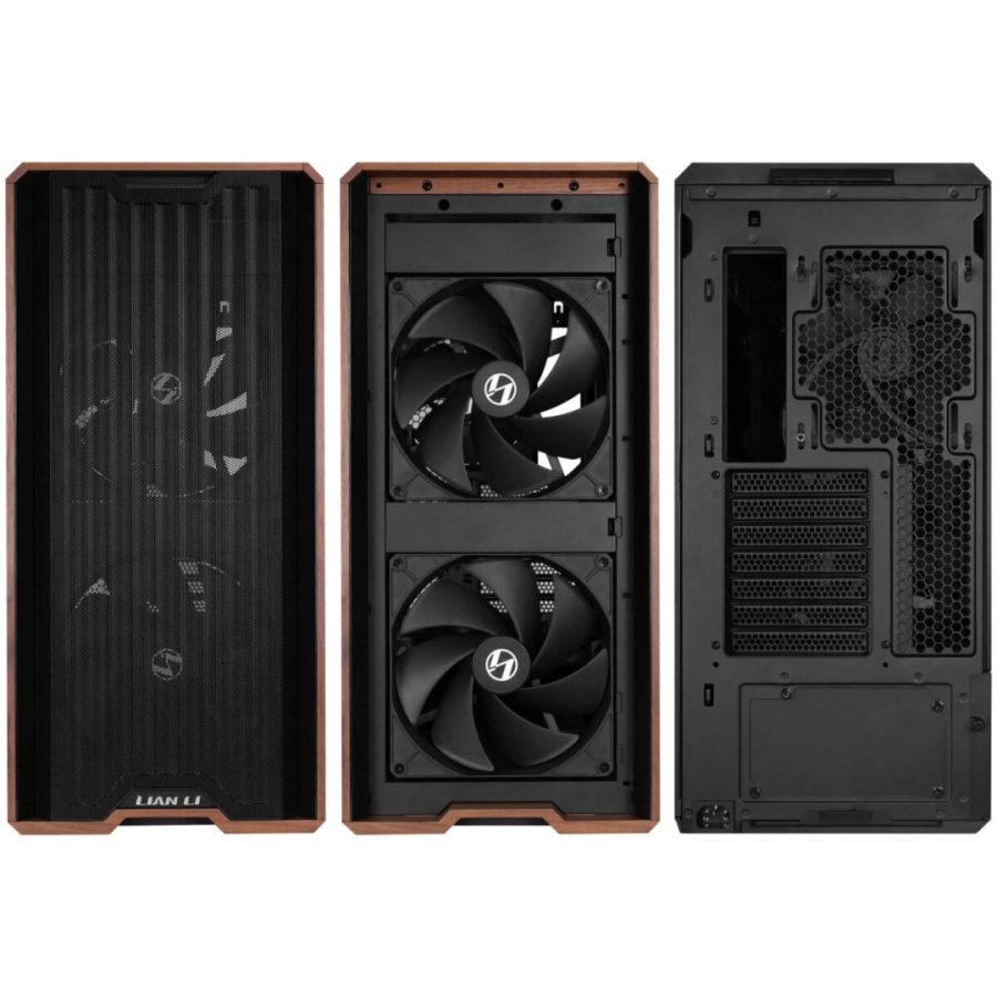 Lian Li LANCOOL 217 Black – Wood Accent – ATX PC Case (5 FANS) 2 x 170mm, 1 x 140mm & 2 x 120mm PWM