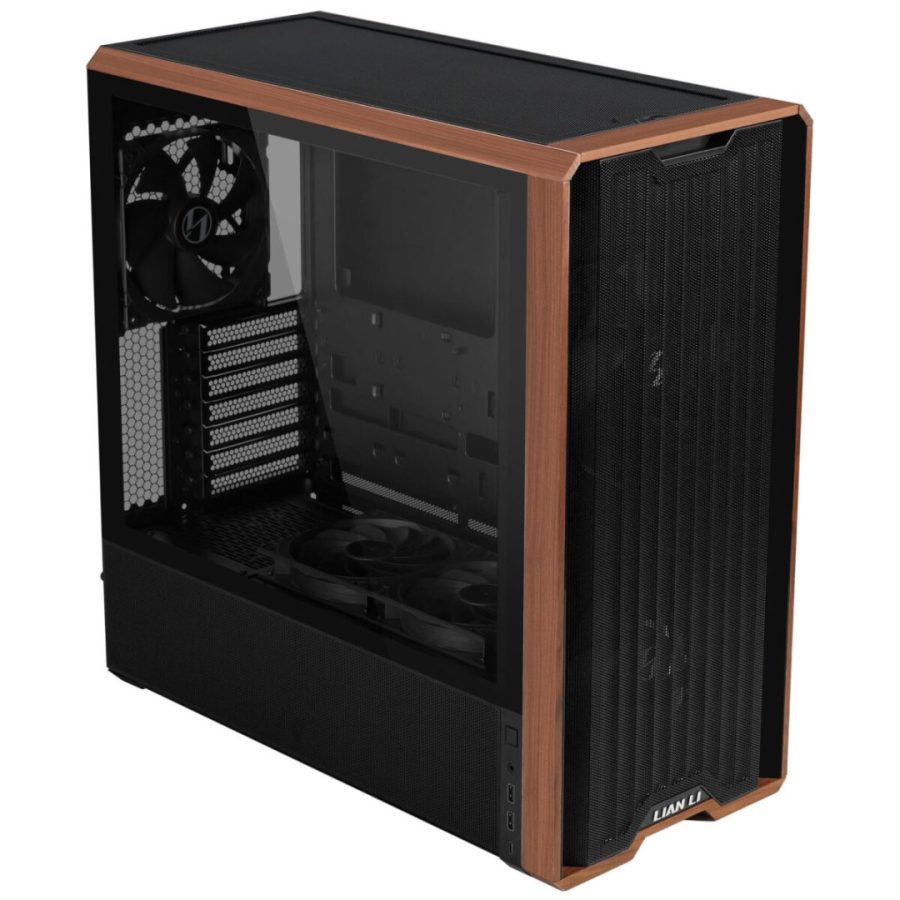 Lian Li LANCOOL 217 Black – Wood Accent – ATX PC Case (5 FANS) 2 x 170mm, 1 x 140mm & 2 x 120mm PWM