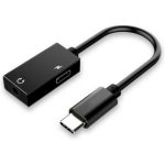 POWERTECH αντάπτορας USB-C σε USB-C & 3.5mm CAB-UC053, μαύρος (Ηχος και Φορτιση)