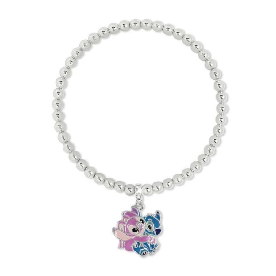 Peershardy Γυναικείο Βραχιόλι από Ασήμι STITCH and ANGEL - Bracelet with Pendant