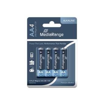 MediaRange Premium Alkaline Batteries Mignon AA|LR6|1.5V Pack 4 (MRBAT104)