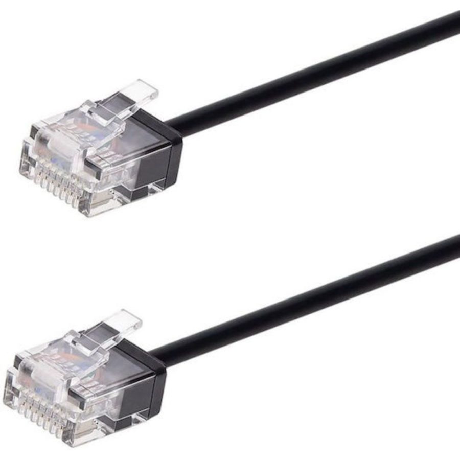 POWERTECH καλώδιο δικτύου CAB-N436, Cat 6A U/UTP, ultra slim, copper, 500MHz, 10m, μαύρο