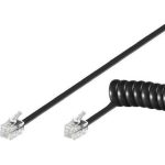 GOOBAY καλώδιο τηλεφώνου 50270, spiral, RJ10 4P4C, CCA, 2m, μαύρο
