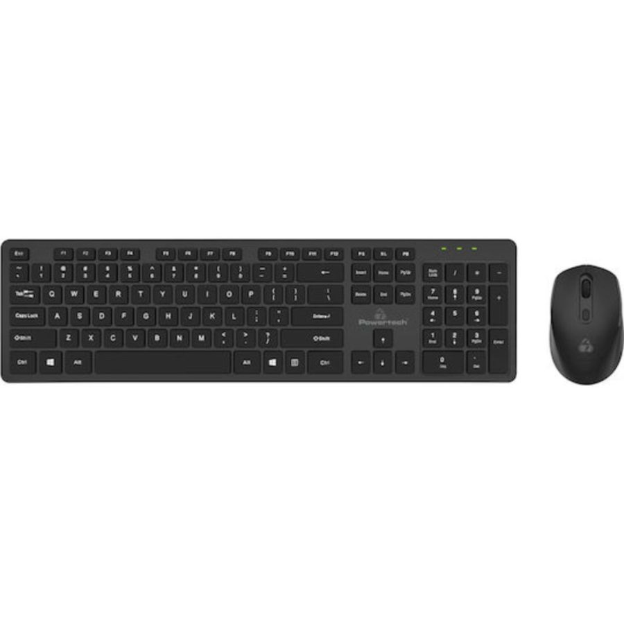 POWERTECH set ποντίκι & πληκτρολόγιο PT-1189, ασύρματο, 1600DPI, μαύρο