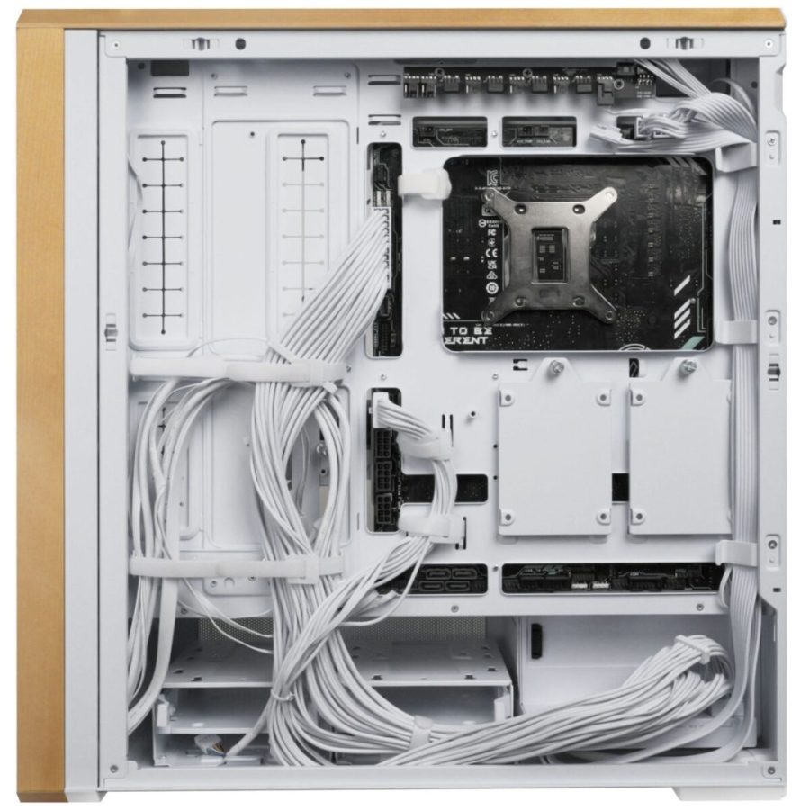 Lian Li LANCOOL 217 White – Wood Accent – ATX PC Case (5 FANS) 2 x 170mm, 1 x 140mm & 2 x 120mm PWM