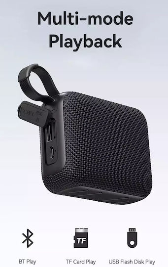 USAMS φορητό ηχείο YX015, 5W, Bluetooth, 1200mAh, μαύρο