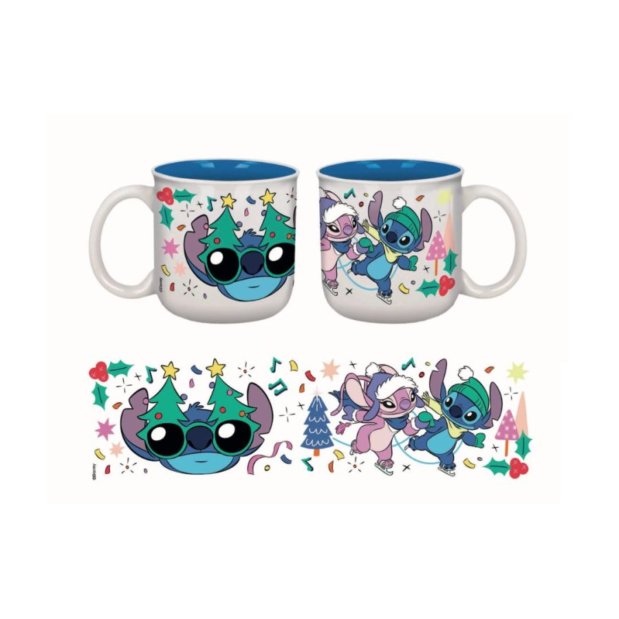 Stor Stitch-Mas Ice Skating - Breakfast Mug - 14oz