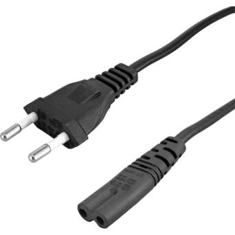 POWERTECH καλώδιο τροφοδοσίας CAB-P040, copper, 2x 0.75mm, 1.5m, μαύρο