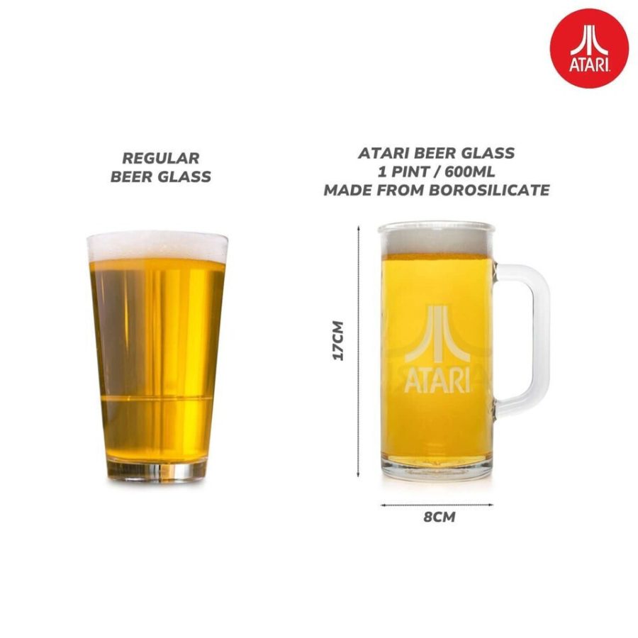 Official Atari Ποτηρι Μπυρας Beer Glass 1 Pint 600ml Videogames 600ml