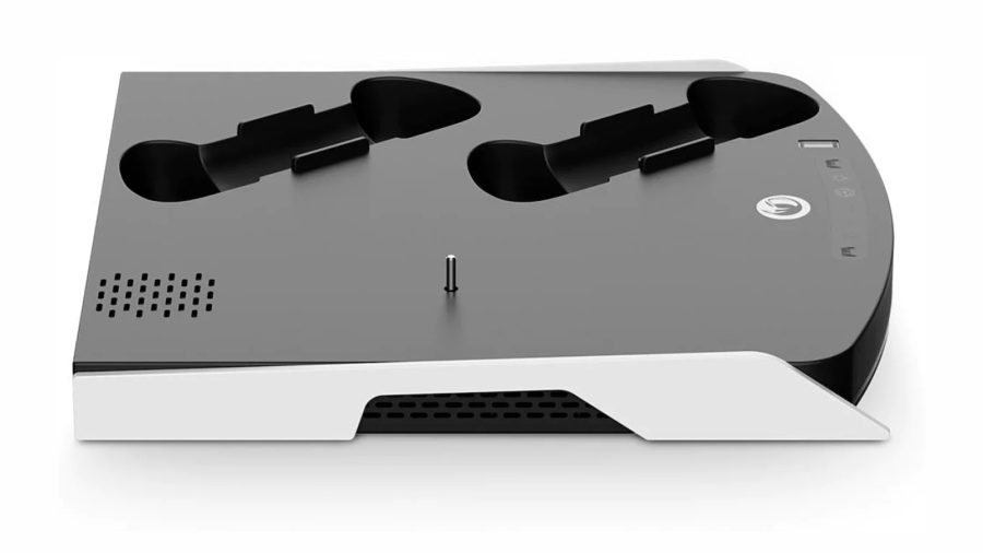 Nacon Βάση για 2 χειριστήρια PS5 Fat / PS5 Slim /PS5 Pro Λευκή με ανεμιστηρα , RGB και Φορτιση