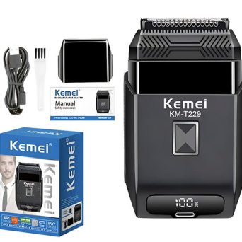Kemei KM-T229 Ξυριστική Μηχανή Προσώπου Επαναφορτιζόμενη 600mA, 2 Ταχυτητες