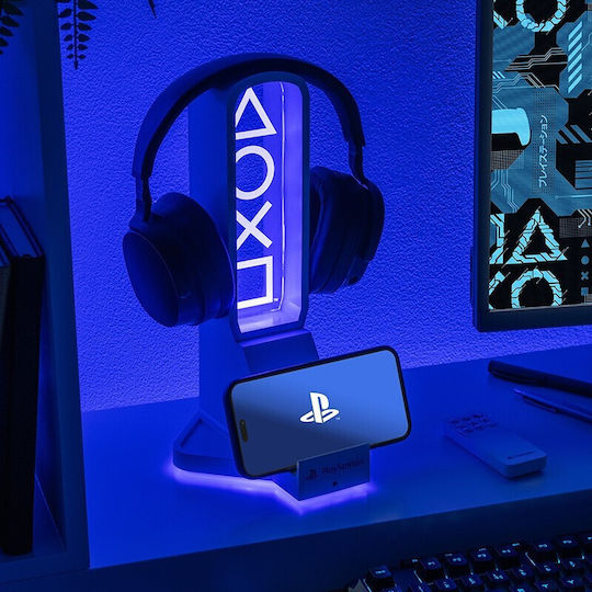 Paladone: Playstation Βαση Ακουστικων και Κινητου Desk Headphone Stand With Light (PP14328PS)