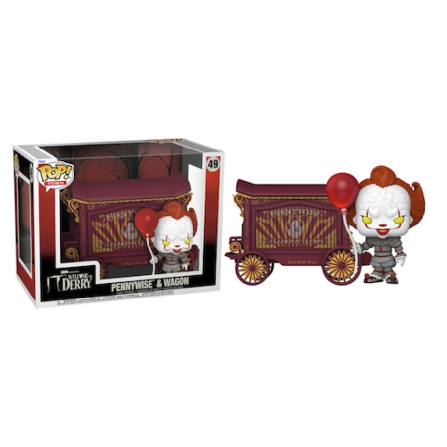 Funko Pop! Town: IT Welcome to Derry – Pennywise & Wagon #49 Figure