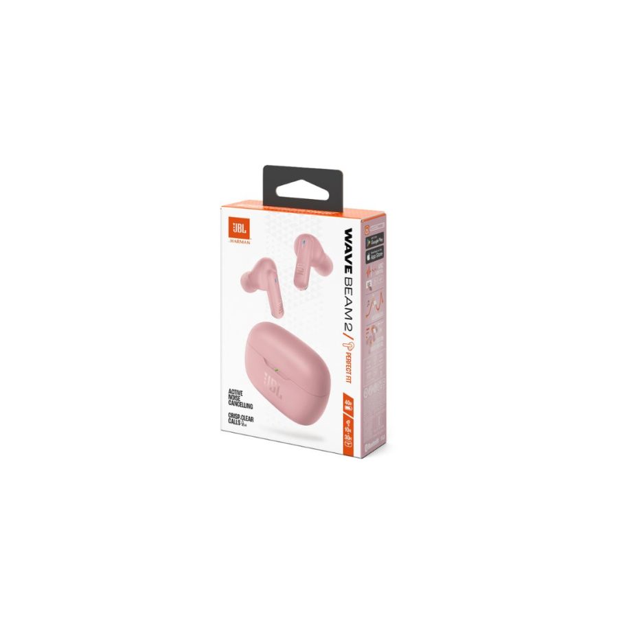 JBL Wave Beam 2, True Wireless In-Ear Headphones, ANC, IP54 Pink
