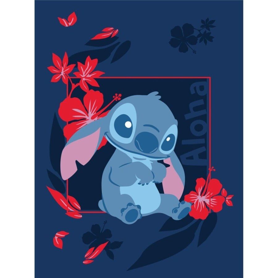 AyMax Lilo & Stitch - Flanel Blanket Stitch "Aloha" 110x150cm