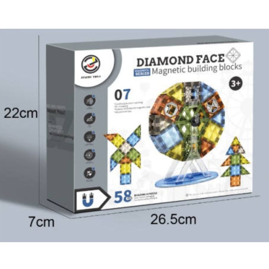 Μαγνητικό Puzzle Ρόδα Λουνα Παρκ Diamond Face 58τμχ Παιχνίδι Κατασκευών