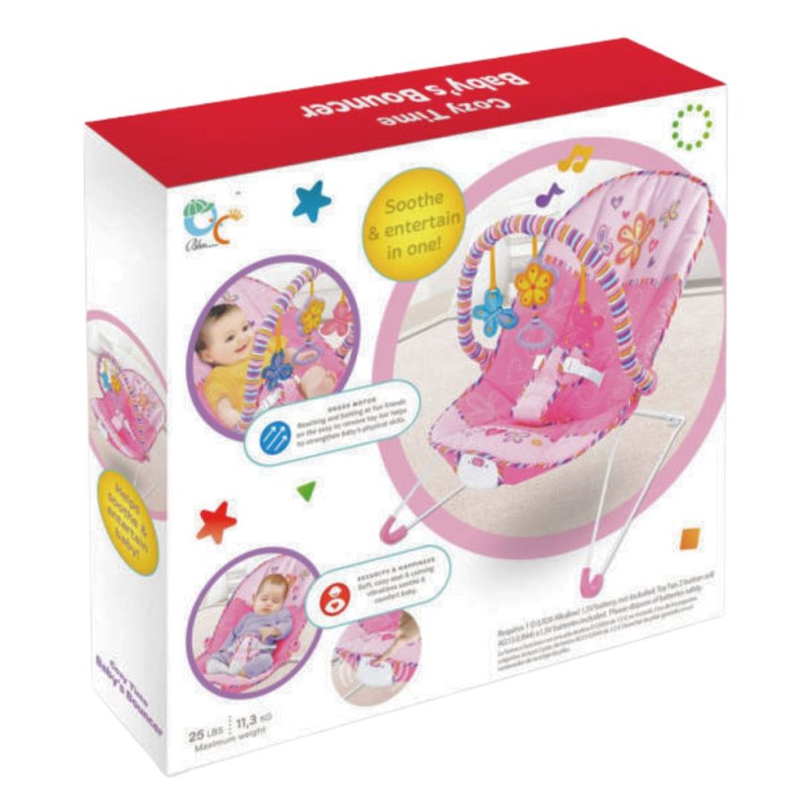 Cozy Time Baby’s Bouncer – βρεφικό ρηλάξ με μουσική, δόνηση και τόξο παιχνιδιών για νεογέννητα