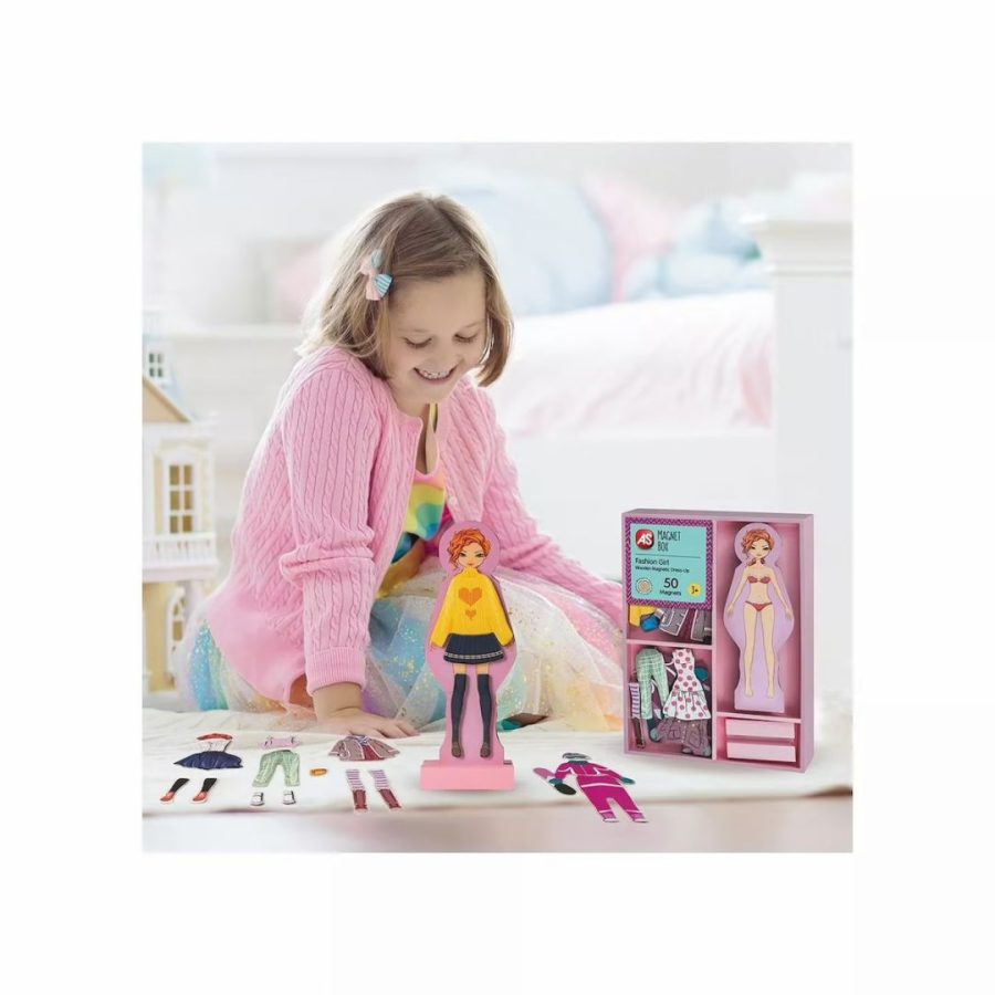 AS Company Magnet Box Ξύλινη Μαγνητική Κούκλα Fashion Dress Up (1029-64053) με 40 Ξύλινους Μαγνήτες