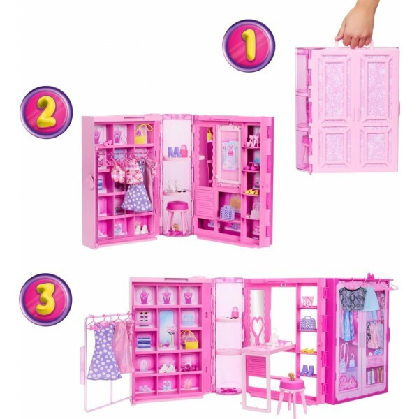 Mattel Barbie Δωμάτιο Μόδας και Αξεσουάρ ,Ντουλάπα Κούκλας HXD59