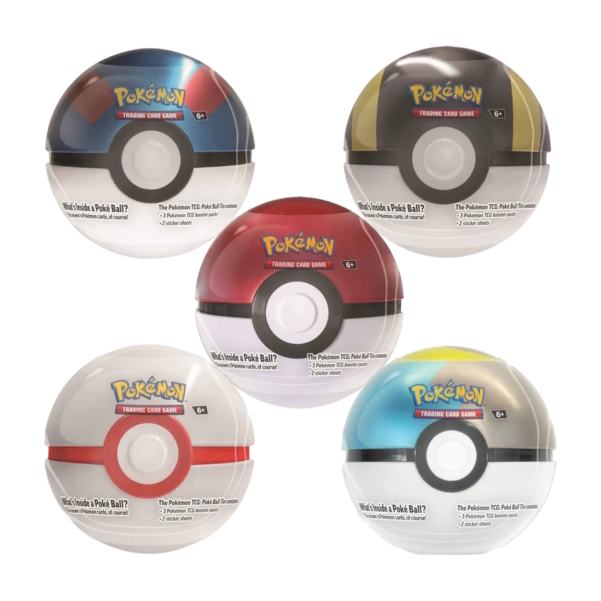 Pokémon Trading Cards TCG: PokeBall Tin 2025 Τυχαια Επιλογη (3 booster packs)