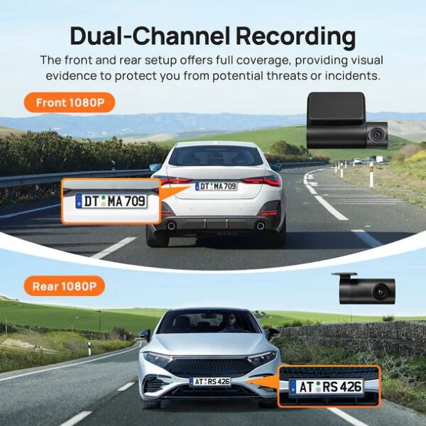 70mai A200 Dash Cam w. Screen – 1080P 60FPS 130FOV 500mAh Car Camera