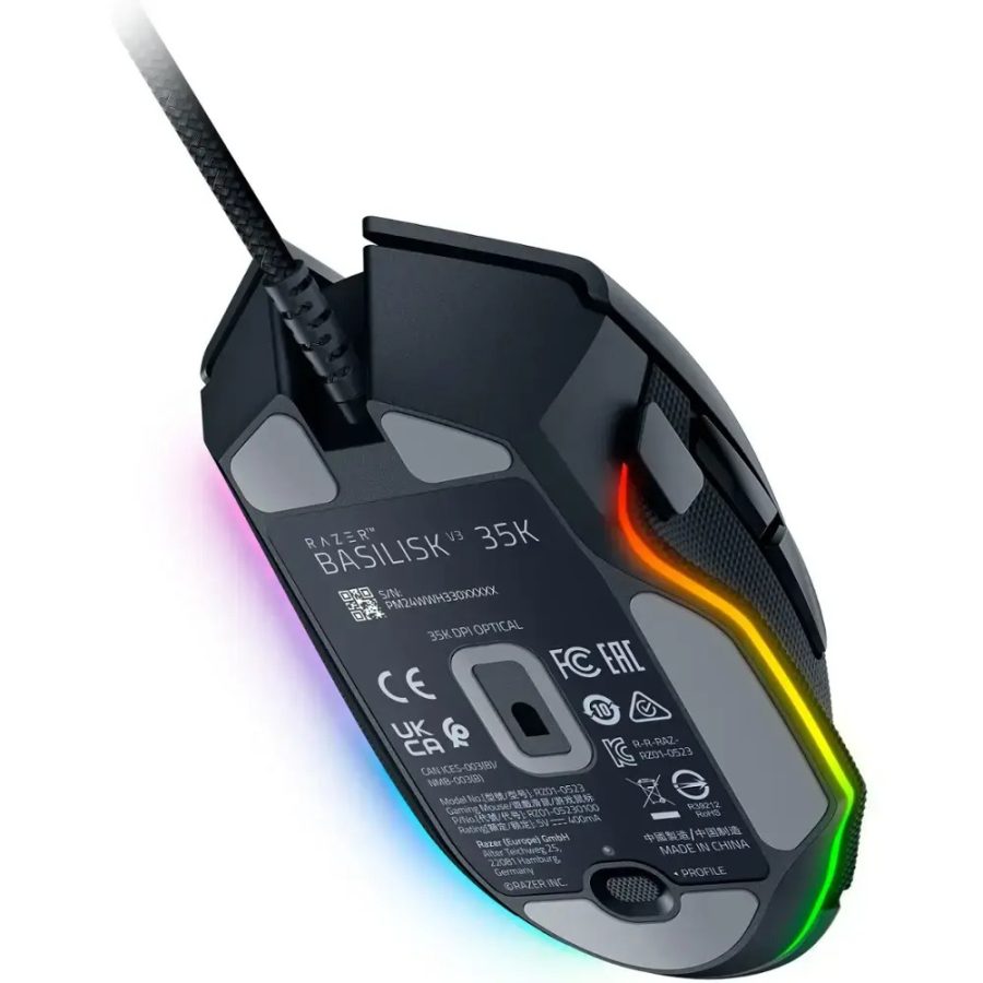 Razer BASILISK V3 35K BLACK – RGB Gaming Mouse – Optical Switches – Tilt Wheel – 11 Buttons